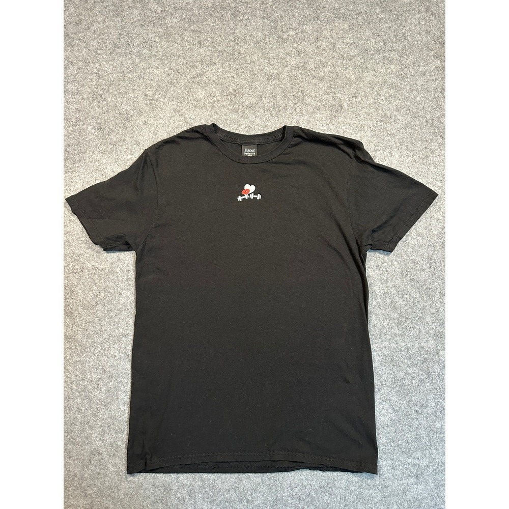 Hanes Perfect-T Too Sexy For This Gym Black Graphic T-Shirt Mens M US Cotton